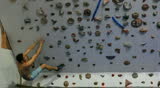 Climber on indoor rock wall
