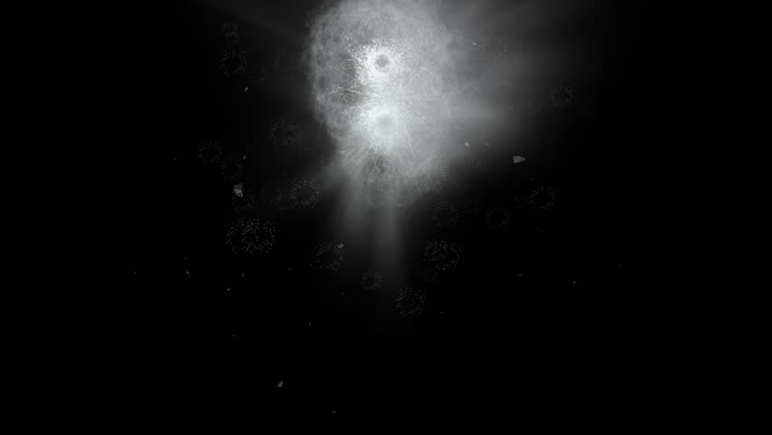 Gun shots in Glass forming Exclamation mark (FullHD)