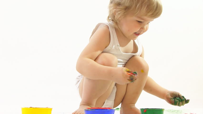 boy painter in the studio
