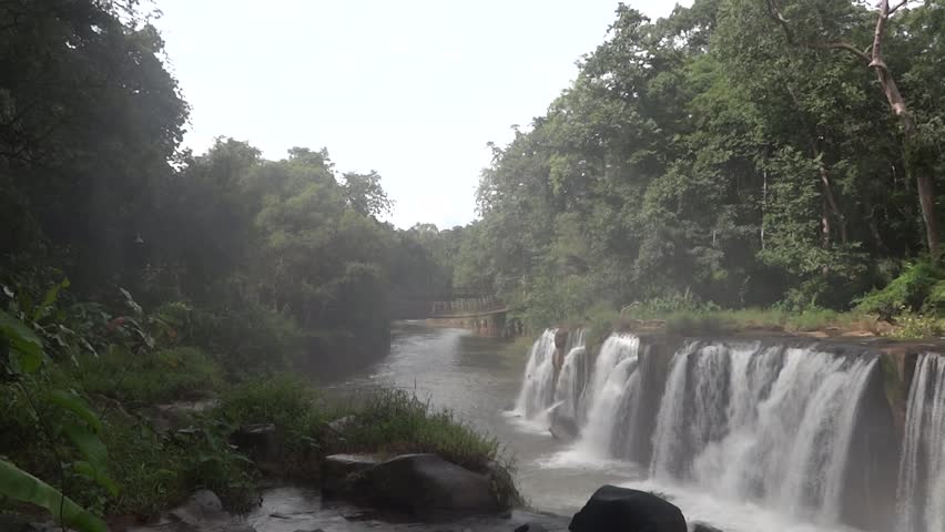 BOLAVEN PLATEAU - AUGUST 25: View on Phasoume waterfall August 25, 2012 in Bolaven plateau, Laos.