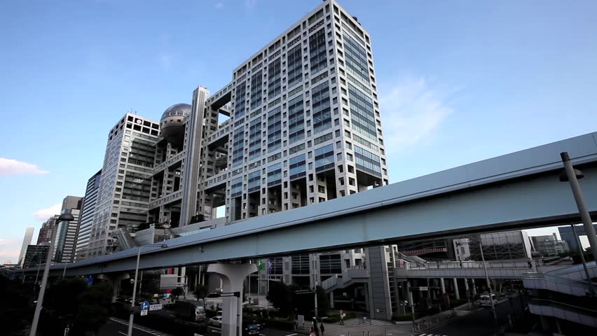 TOKYO, JAPAN â NOVEMBER 10: The Fuji TV headquarters in Odaiba, known for its unique architecture by Kenzo Tange November 10, 2011