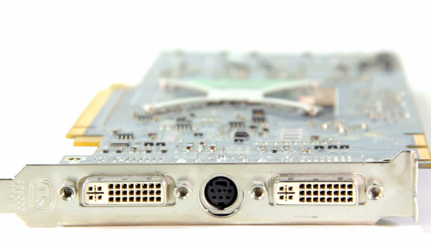 Computer Graphic hardware, older inputs for DVI and S-Video. One card with no cooling hardware. 