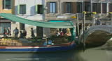 VENICE, ITALY - MAY 2009: Venetian vegetable market in boat along quay