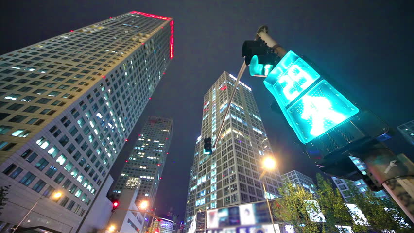 Skyscrapers in Beijing, China. Timelapse