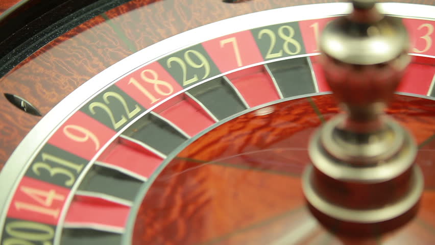 Roulette wheel spinning in the casino