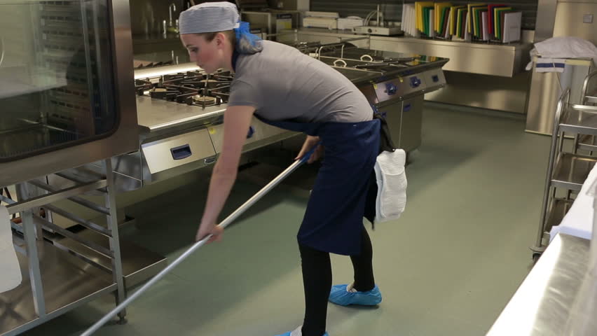 Image result for mopping in a restaurant kitchen