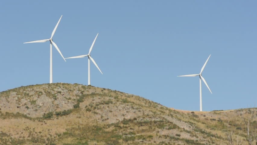 Wind generators on the top of the mountain