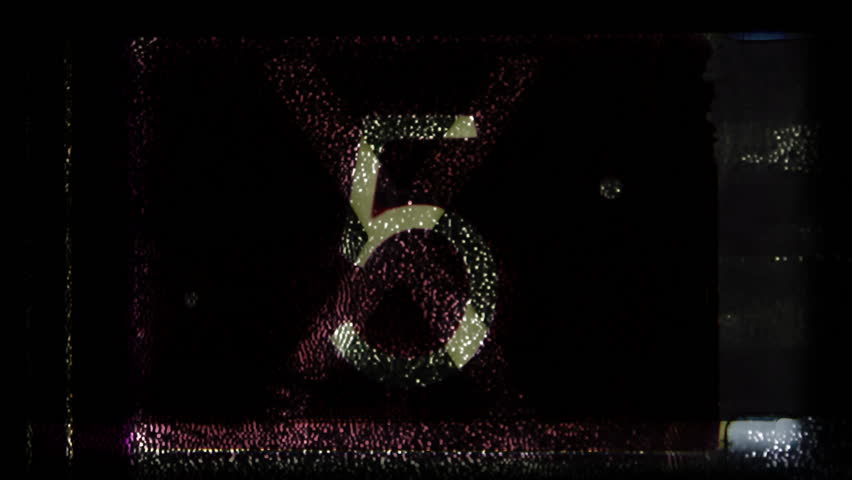 universal film/academy leader countdown, made using 35mm celluloid film strip.