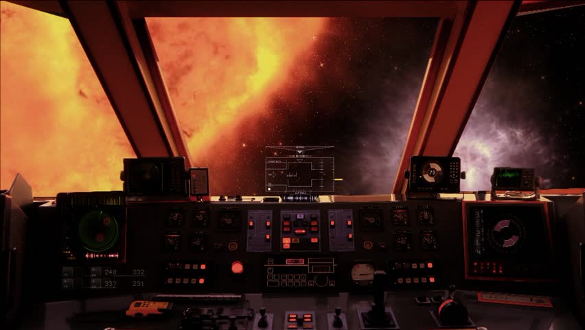 Space travel background: aproaching star.