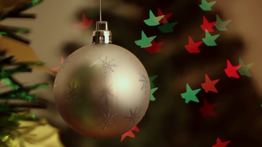 Christmas-tree decorations on star-shaped background