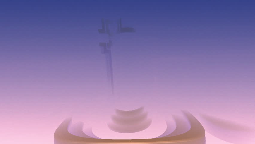 The city-mirage in weightlessness. Loop 3D animation flight
