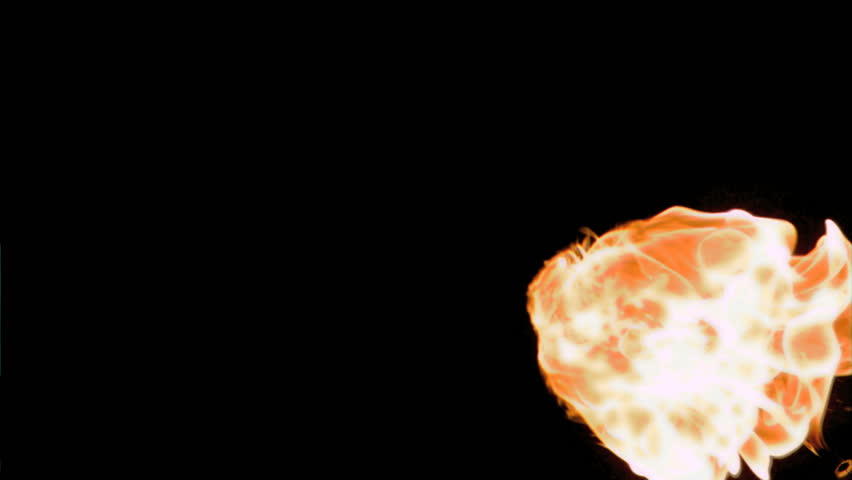 Fireball in super slow motion appearing against a black background