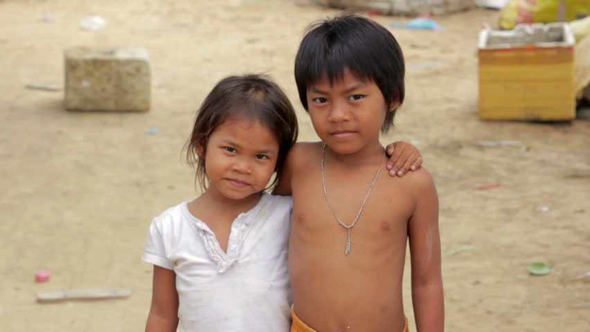 Cambodian kids in slums