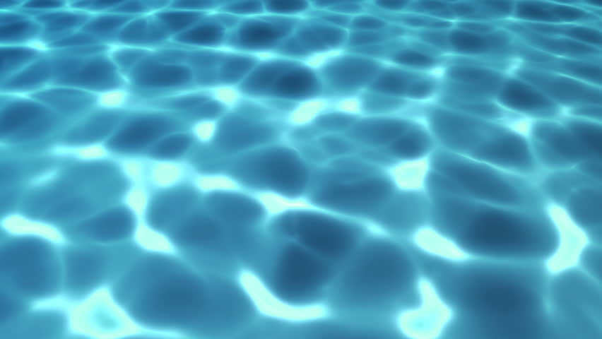 Underwater caustic animation background. Blue and clear water.