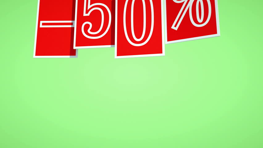 Conceptual animation movie price tags. Alpha channel (luma matte) included/Sale tags