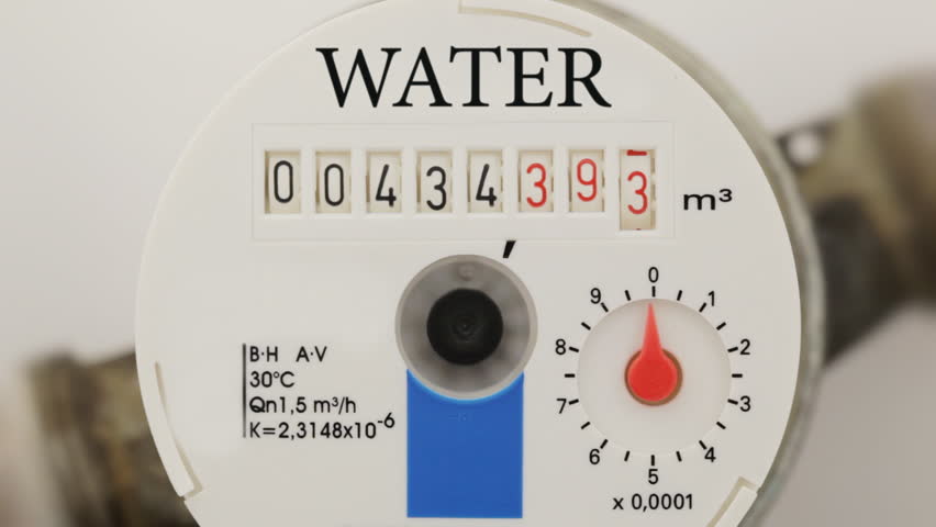 Water meter, close up.