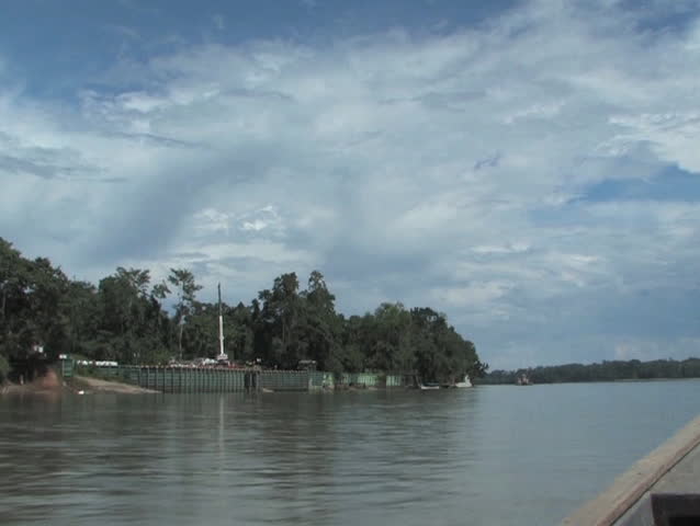 Dock for Oil Barges on the Napo River, Amazon