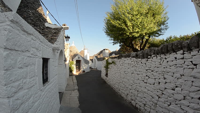 Alberobello - Italy. Typical conical homes called Trulli. POV.