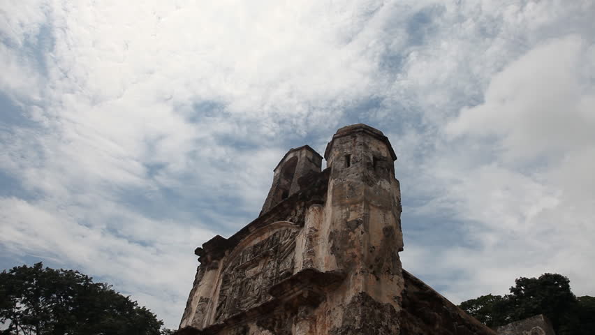 Timelapse of the A famosa gate also called Porta de Santiago  remains of the fortress built by the Portuguese in 1511