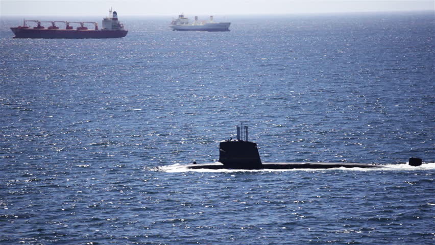 A Submarine at the Sea.