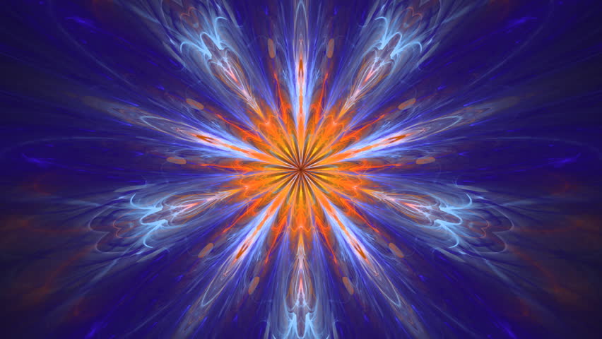 Purple and orange mandala kaleidoscope seamless loop fractal