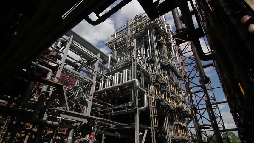 complex engineering constructions at the oil refinery