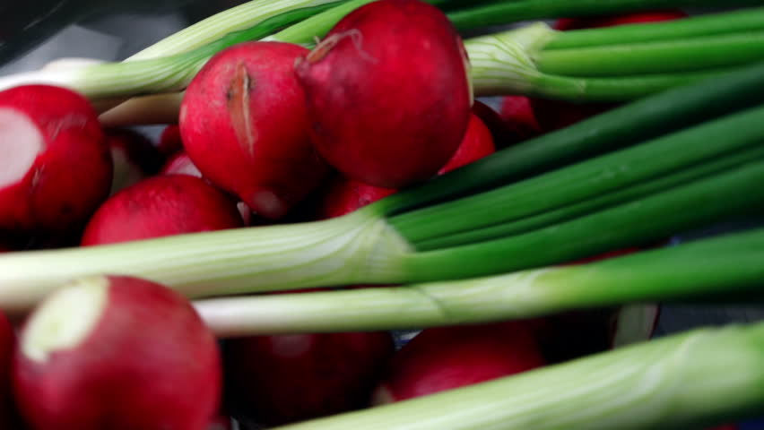 Radish and spring onion