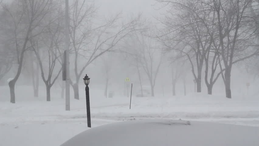 snowstorm scenic in town
