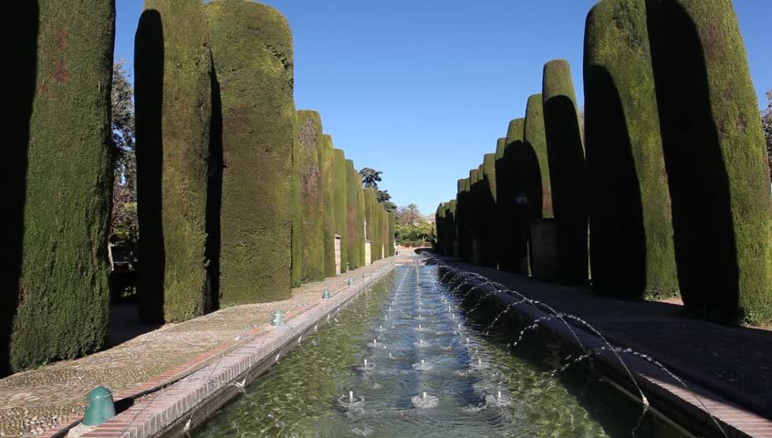 Gardens in the Alcazar of Christian Monarchs in Cordoba, Andalusia Spain