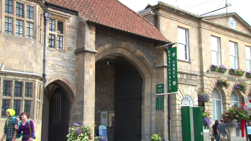 GLASTONBURY, ENGLAND - CIRCA 2011: Entrance to the tourist attraction of the ruined abbey at Glastonbury