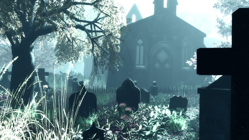 Cemetery Autumn 3D render
