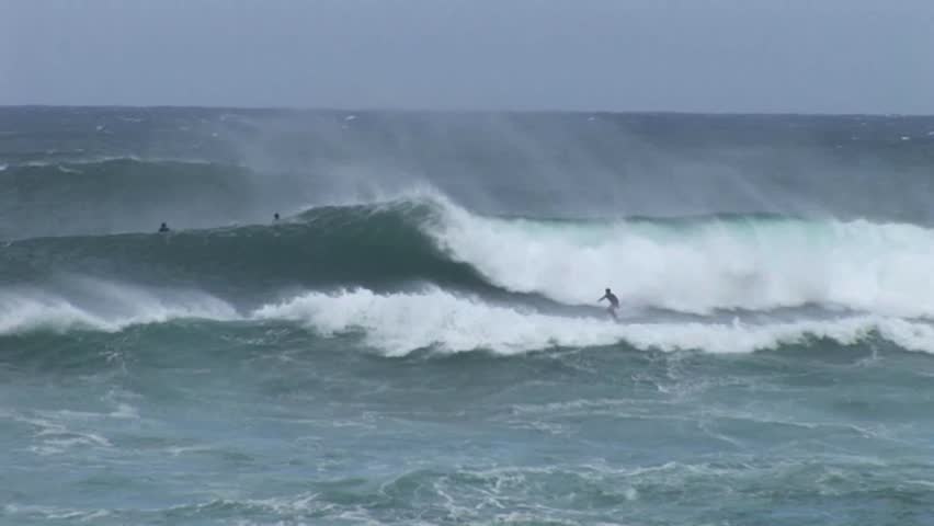 Big frothing waves