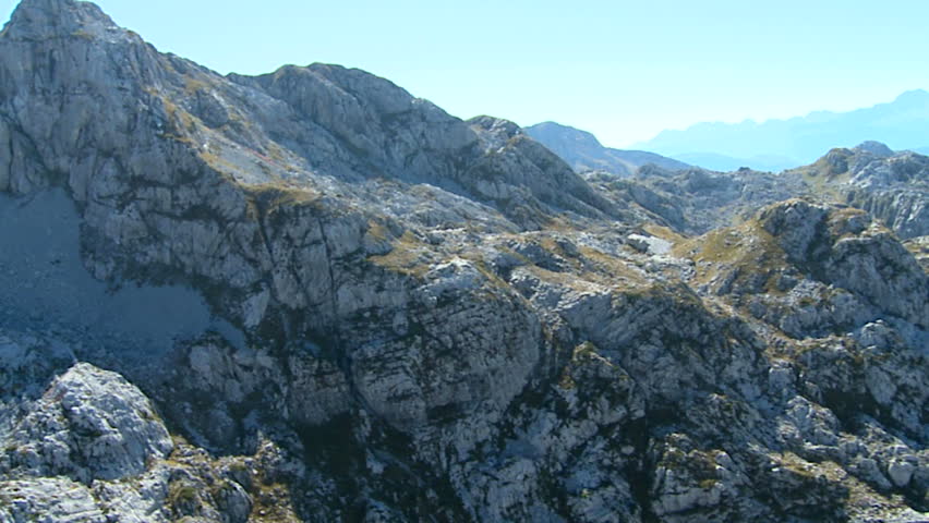 Flight over mountain