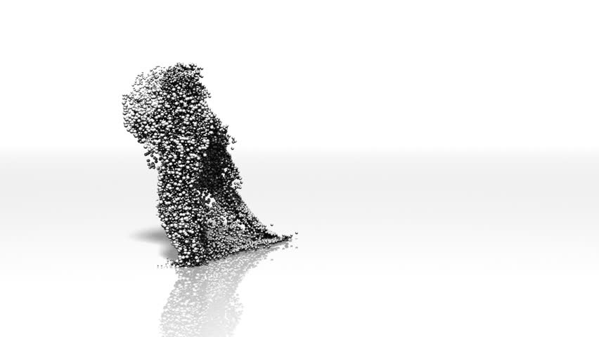 Sexy particle girl dancing with wind, HD1080p