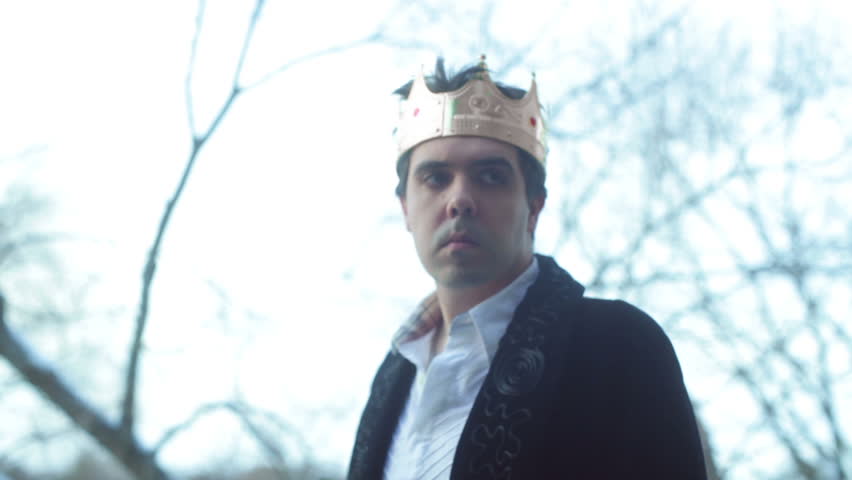 king with snow background 