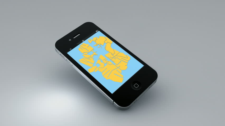 Smartphone 3D navigation map concept