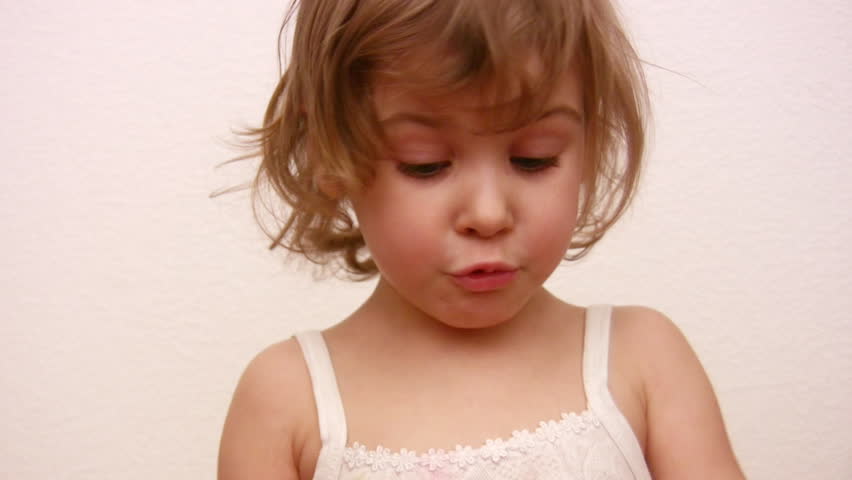 Small girl telling story 