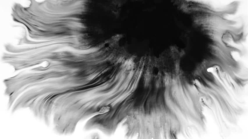 Ink splatter on white/Ink Bleed Bloom/Black expanding