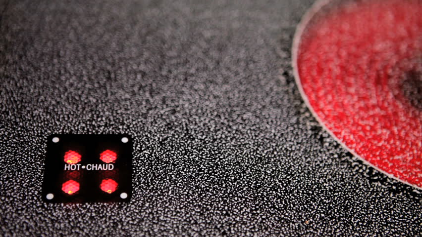 Ceramic stovetop heating red hot