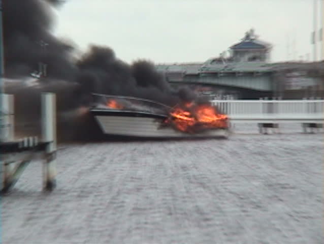 Fighting a boat fire