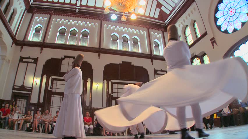 ISTANBUL, TURKEY 2012 Whirling dervishes perform a mystical dance in Istanbul, Turkey.