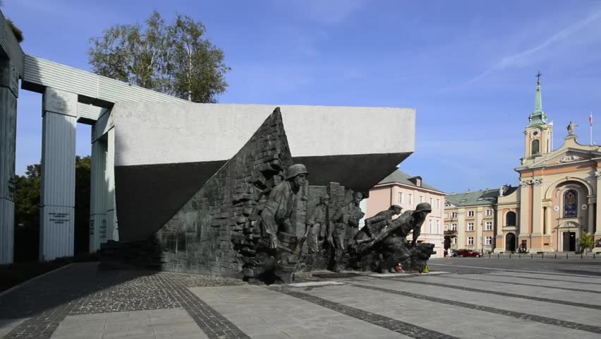 WARSAW, POLAND, - SEPTEMBER 31: Warsaw Uprising Monument before anniversary of  Uprising on September 31, 2012 in Warsaw, Poland. The uprising was a part of a nationwide plan.