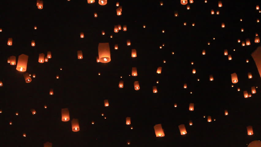 Flying lantern yeepang festival