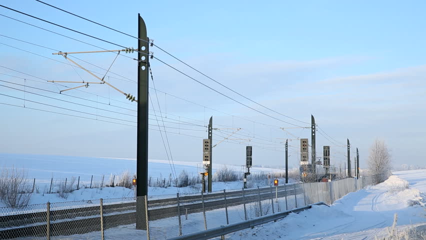 OSLO, NORWAY 25 JAN 2013: Train Oslo Airport high speed passing