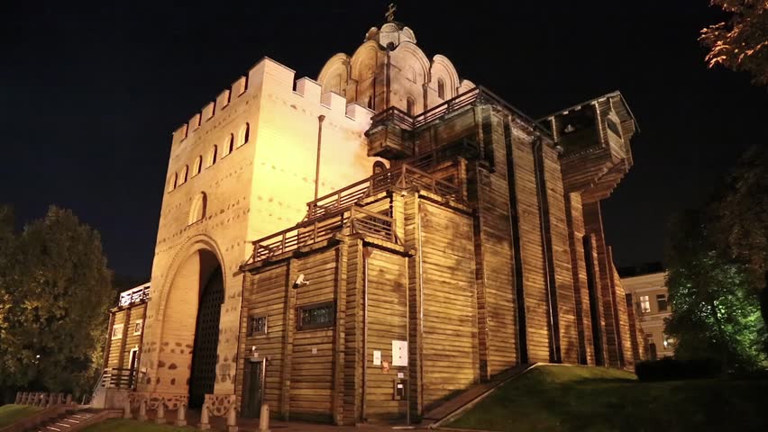 The Golden Gate (and Yaroslav The Wise monument) in Kiev is a major landmark of the ancient Kiev and historic gateway in the very old city fortress, located in the capital of Ukraine