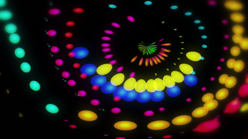 Lucy - Colorful Dots Video Background Loop /// Groups of dots are emitted in a colorful and psychedelic way. Makes up for a great visual for parties and concerts for instance.