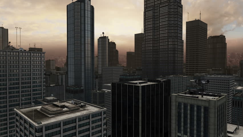 City aerial flight