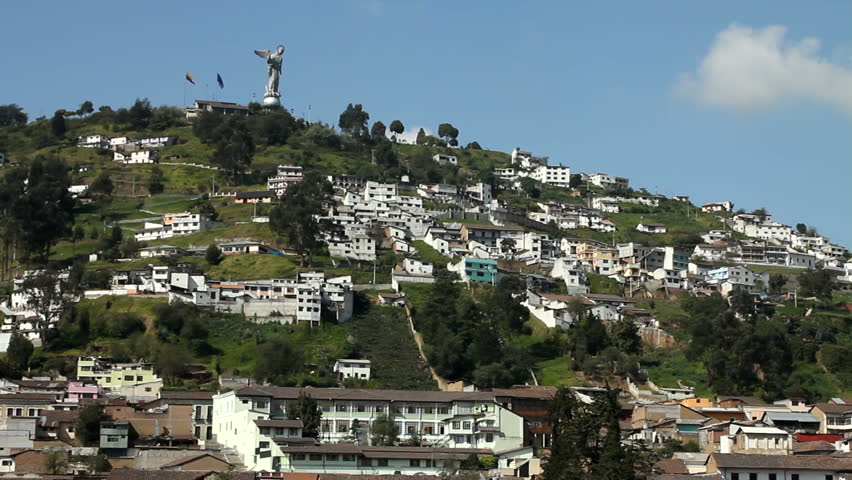 El Panecillo and panoramic view of Quito, Ecuador

