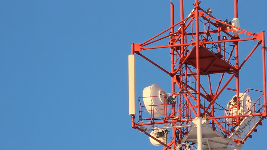 Telecommunication tower with antennas of cellular communication 