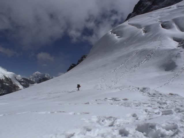 Trekkers on the Cho-La pass, Everest region, Nepal